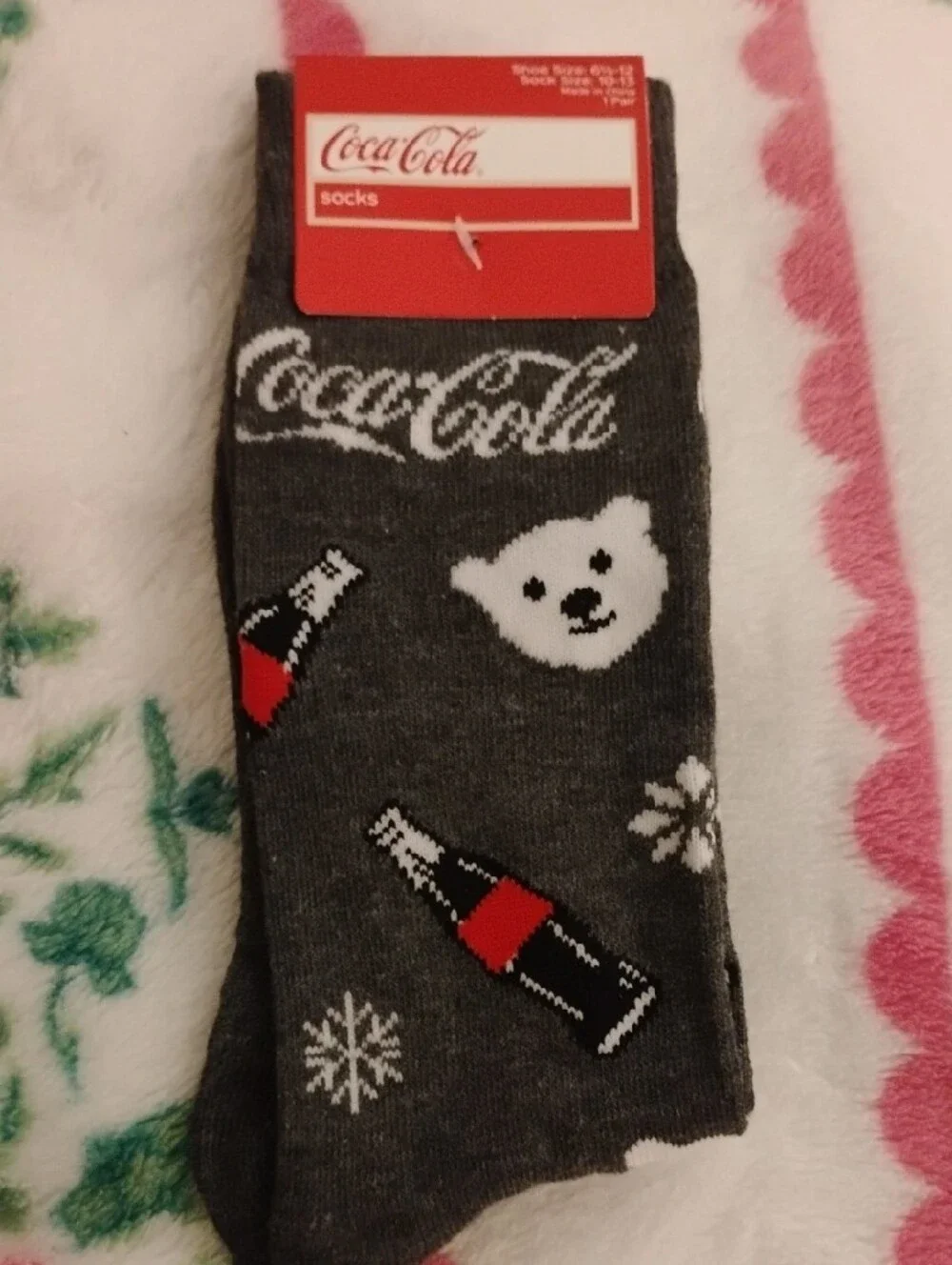 Coca Cola Black & Gray Crew Socks with Coke Logo Mens Sock  Bundle Nwt